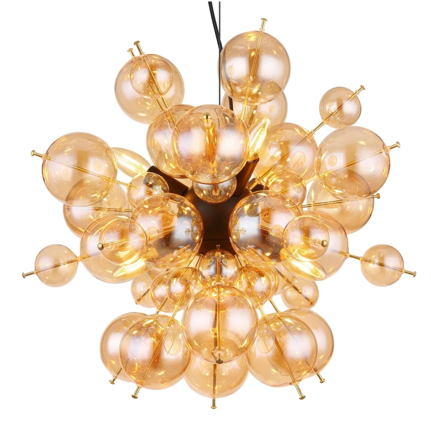Globo - Pendel 6xE14/25W/230V diameter 55 cm guldfarvet