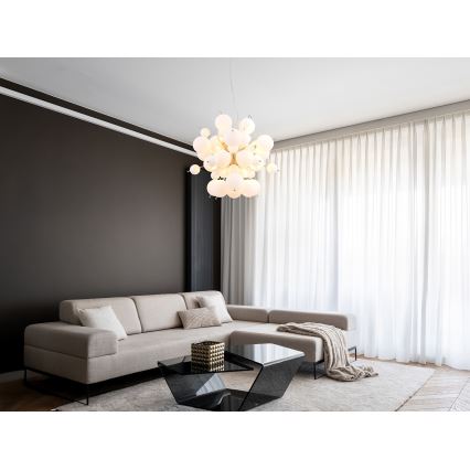 Globo - Pendel 6xE14/25W/230V diameter 55 cm hvid