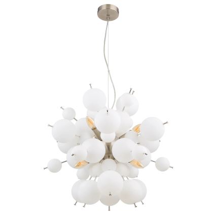 Globo - Pendel 6xE14/25W/230V diameter 55 cm hvid