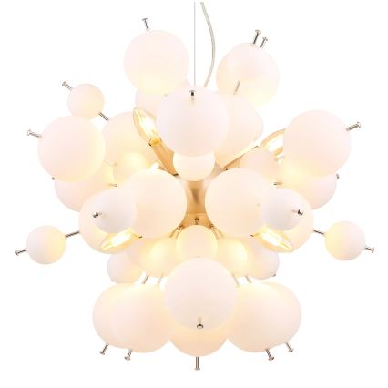 Globo - Pendel 6xE14/25W/230V diameter 55 cm hvid