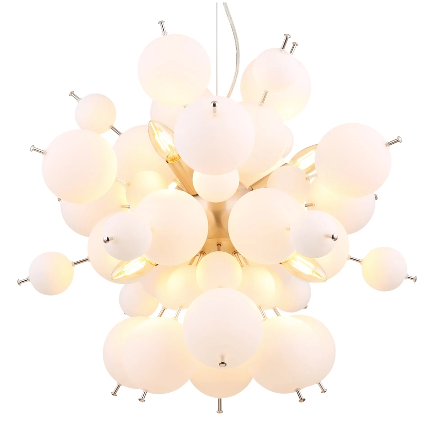 Globo - Pendel 6xE14/25W/230V diameter 55 cm hvid