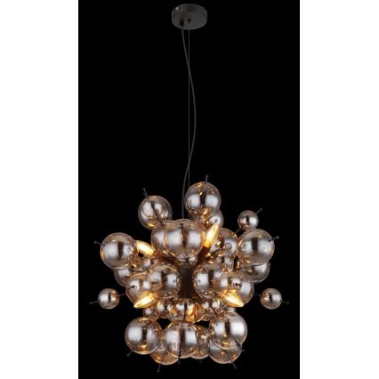 Globo - Pendel 6xE14/25W/230V diameter 55 cm sort