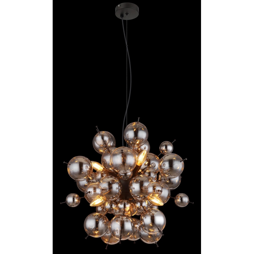 Globo - Pendel 6xE14/25W/230V diameter 55 cm sort