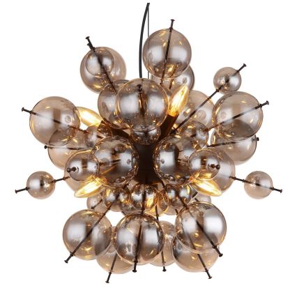 Globo - Pendel 6xE14/25W/230V diameter 55 cm sort
