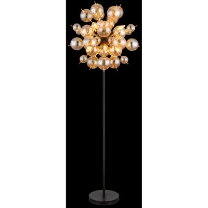 Globo - Gulvlampe 6xE14/25W/230V brun/røget