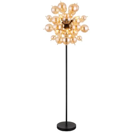 Globo - Gulvlampe 6xE14/25W/230V brun/røget
