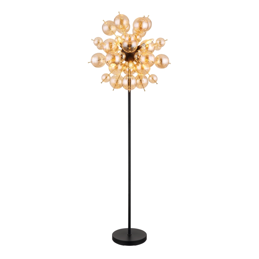 Globo - Gulvlampe 6xE14/25W/230V brun/røget