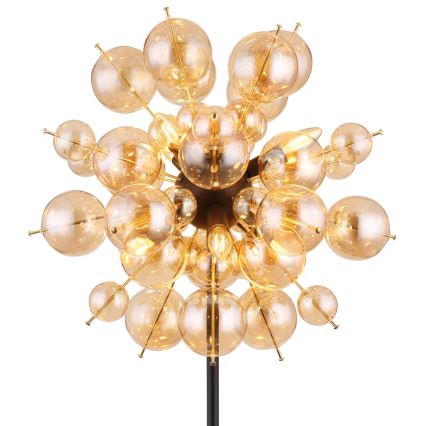 Globo - Gulvlampe 6xE14/25W/230V brun/røget