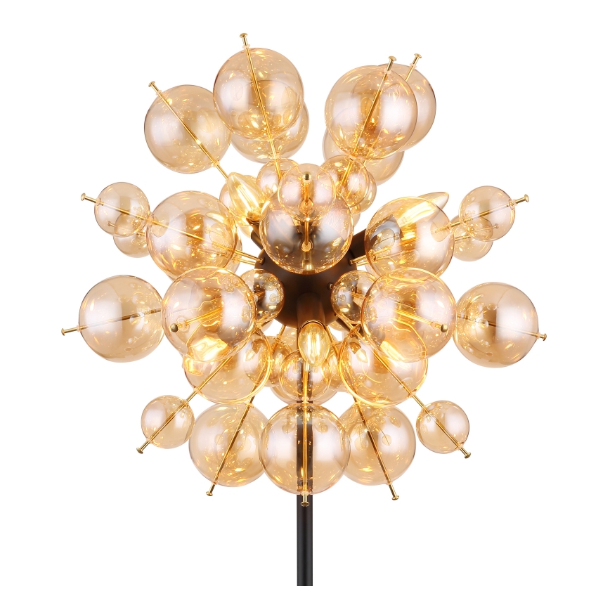 Globo - Gulvlampe 6xE14/25W/230V brun/røget
