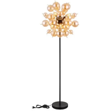 Globo - Gulvlampe 6xE14/25W/230V brun/røget