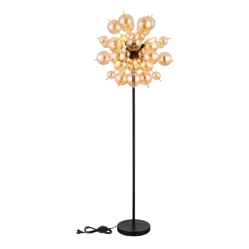 Globo - Gulvlampe 6xE14/25W/230V brun/røget