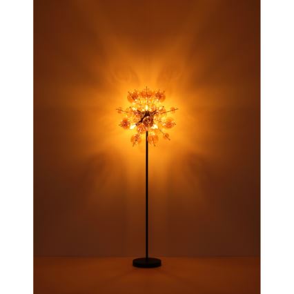 Globo - Gulvlampe 6xE14/25W/230V brun/røget