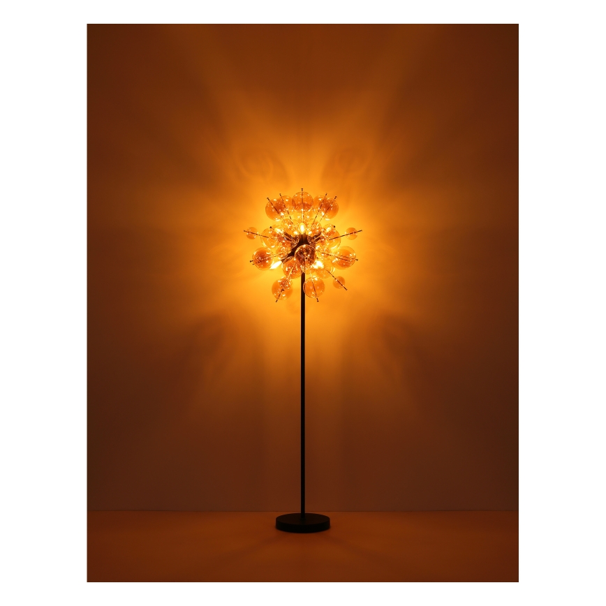 Globo - Gulvlampe 6xE14/25W/230V brun/røget