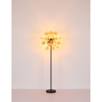 Globo - Gulvlampe 6xE14/25W/230V brun/røget