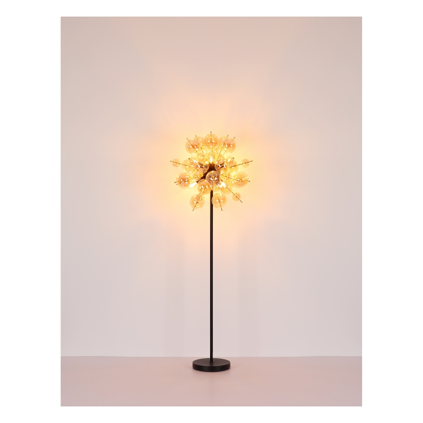 Globo - Gulvlampe 6xE14/25W/230V brun/røget