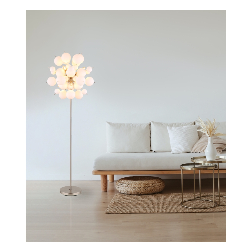 Globo - Gulvlampe 6xE14/25W/230V hvid