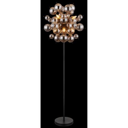 Globo - Gulvlampe 6xE14/25W/230V sort/røget