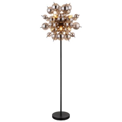 Globo - Gulvlampe 6xE14/25W/230V sort/røget