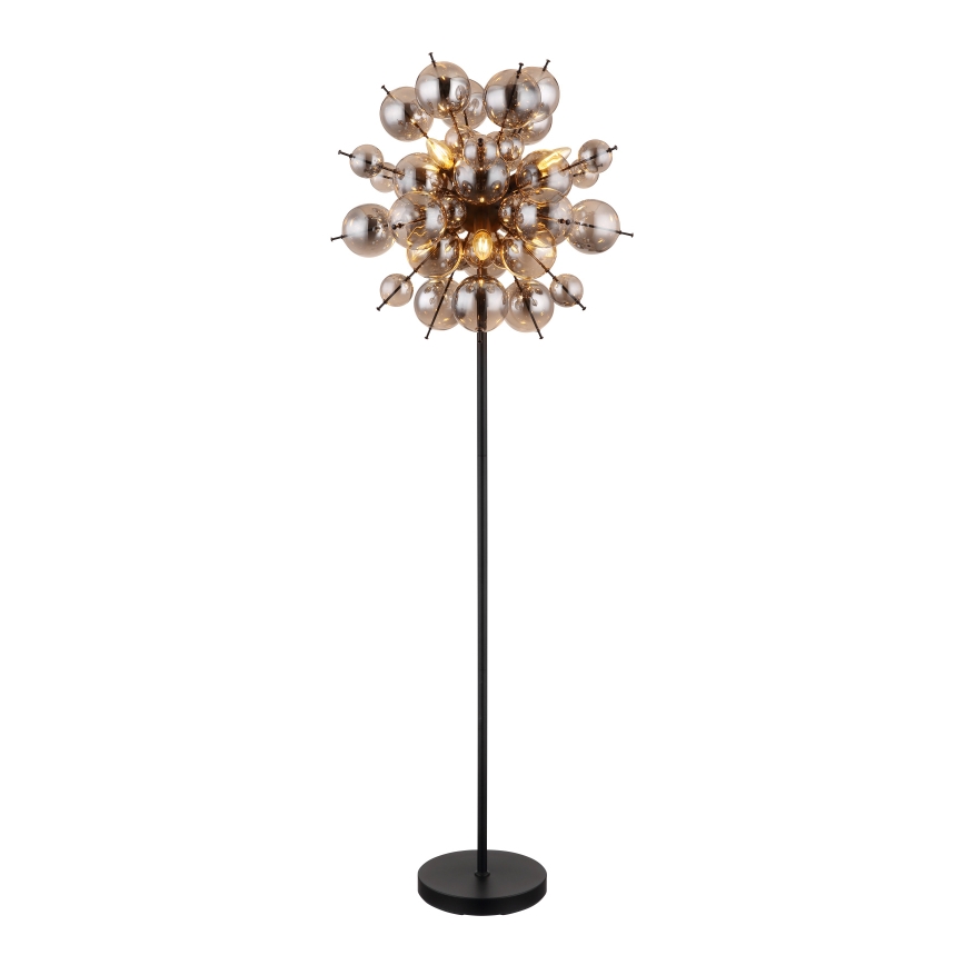 Globo - Gulvlampe 6xE14/25W/230V sort/røget