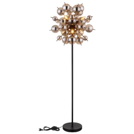 Globo - Gulvlampe 6xE14/25W/230V sort/røget