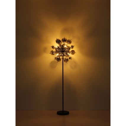 Globo - Gulvlampe 6xE14/25W/230V sort/røget