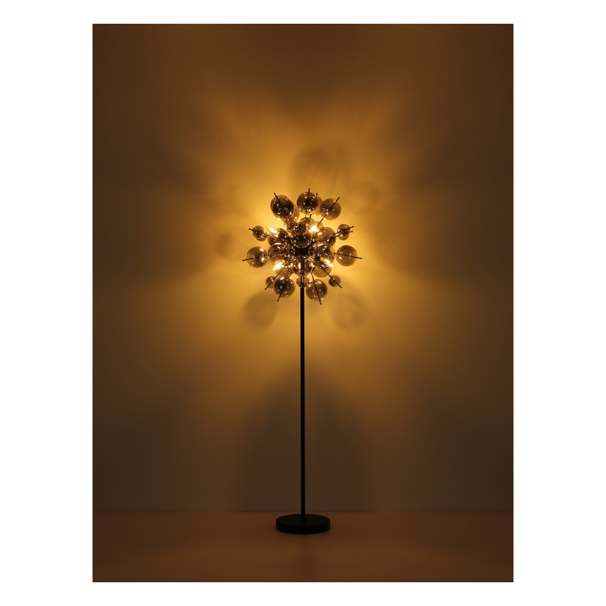 Globo - Gulvlampe 6xE14/25W/230V sort/røget