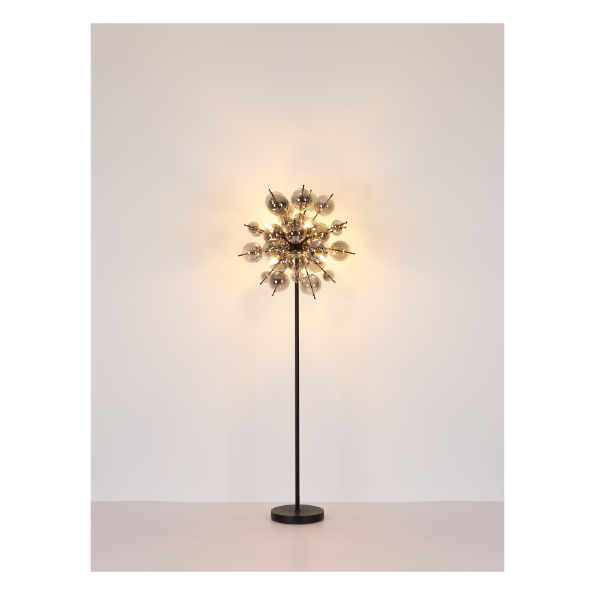 Globo - Gulvlampe 6xE14/25W/230V sort/røget