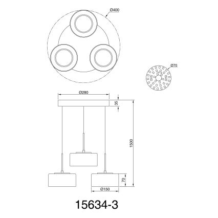 Globo - LED pendel 3xLED/8W/230V