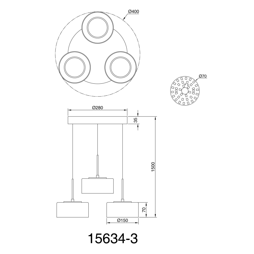 Globo - LED pendel 3xLED/8W/230V