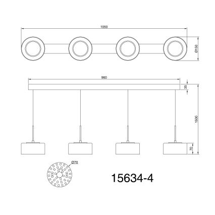 Globo - LED pendel 4xLED/8W/230V