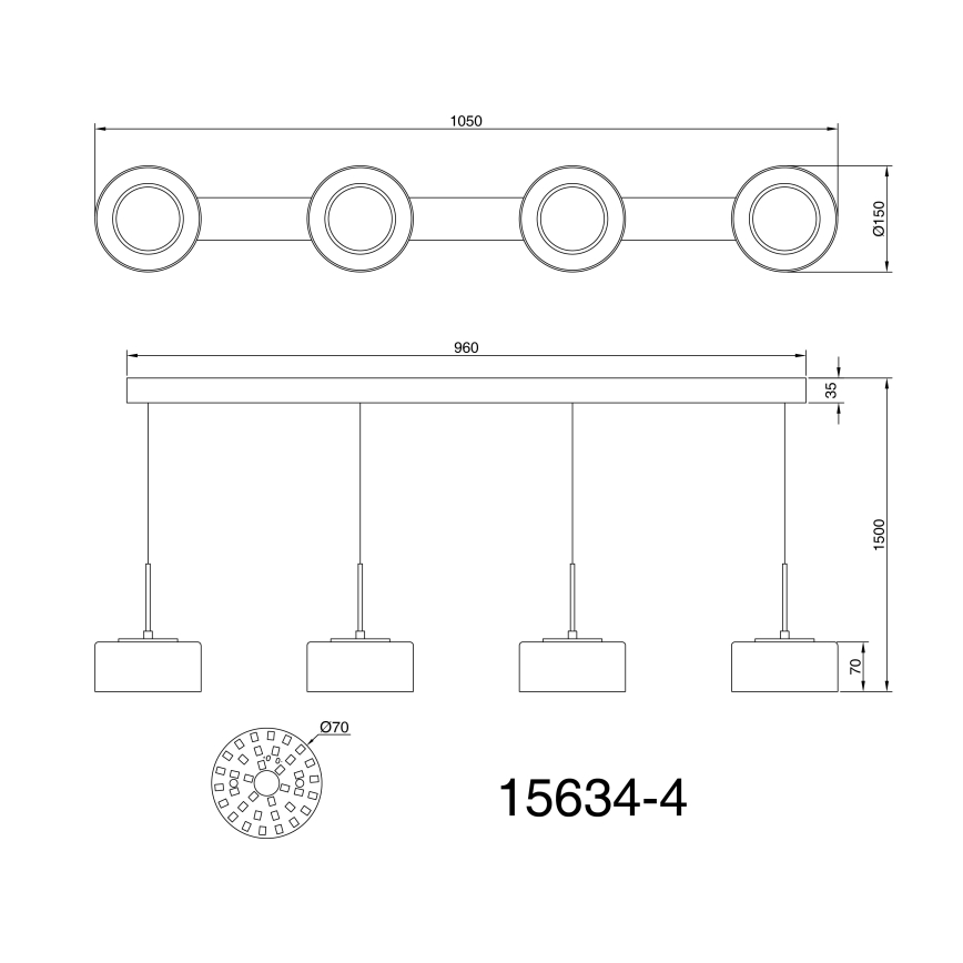 Globo - LED pendel 4xLED/8W/230V