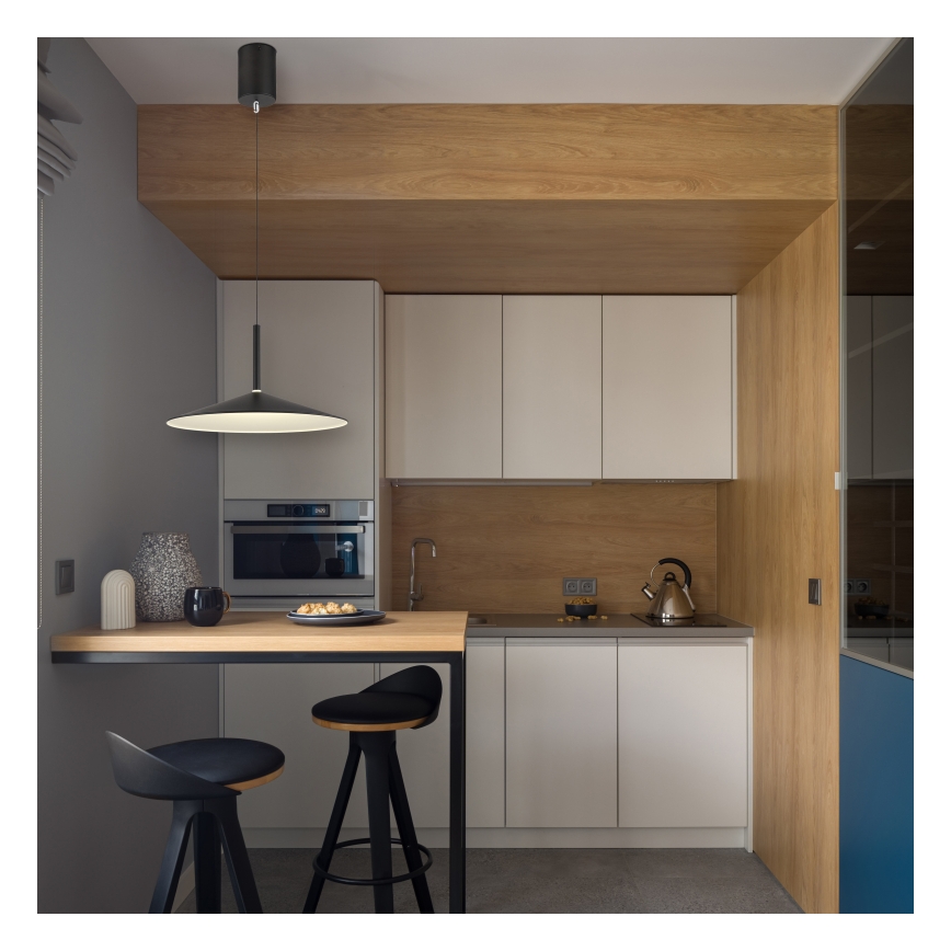 Globo - LED-pendel med wire LED/18W/230V 4000K sort