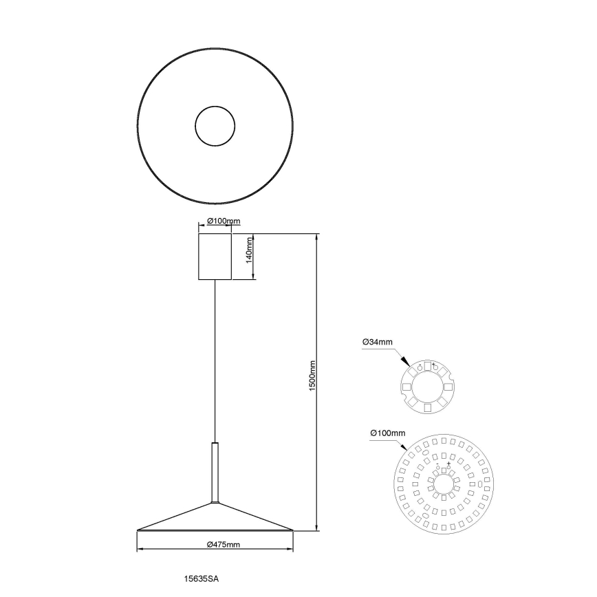 Globo - LED-pendel med wireophæng LED/18W/230V 4000K beige