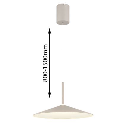 Globo - LED-pendel på wire LED/18W/230V 4000K cremefarvet