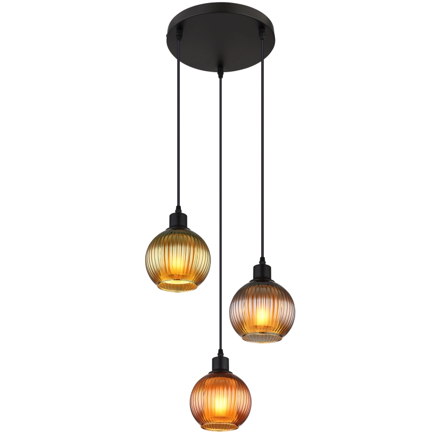 Globo - Pendel 3xE27/25W/230V diameter 36 cm kobber/grøn/blå