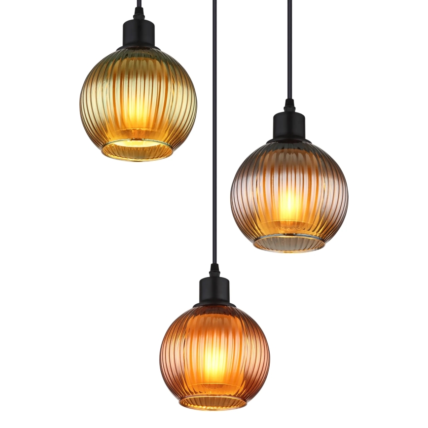 Globo - Pendel 3xE27/25W/230V diameter 36 cm kobber/grøn/blå