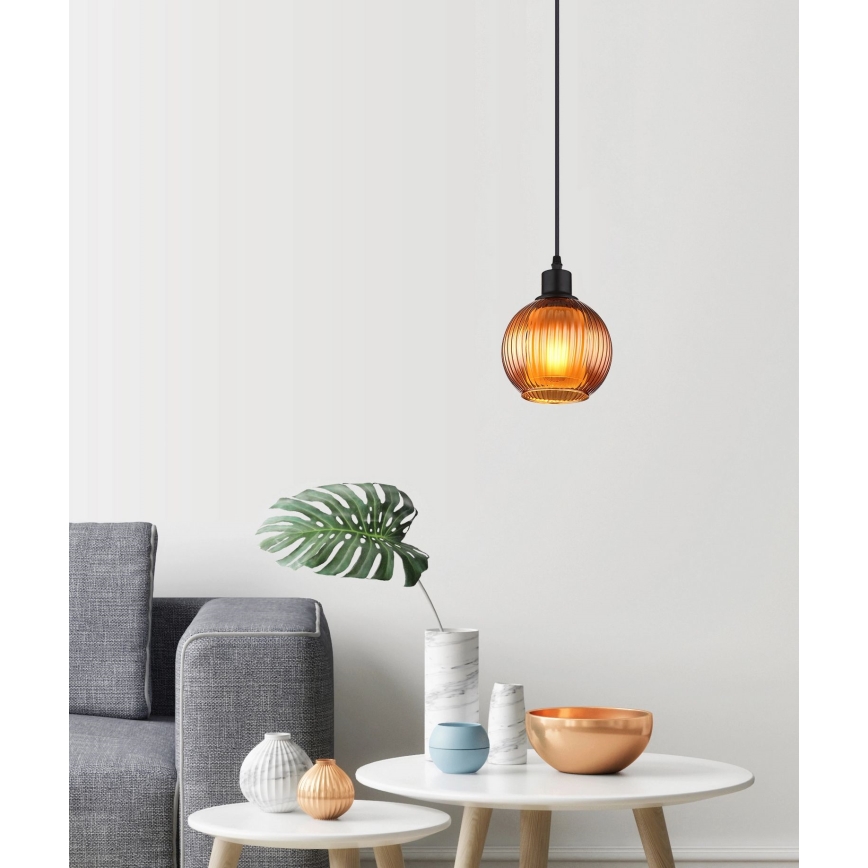 Globo - Pendel 1xE27/25W/230V diameter 15 cm kobber