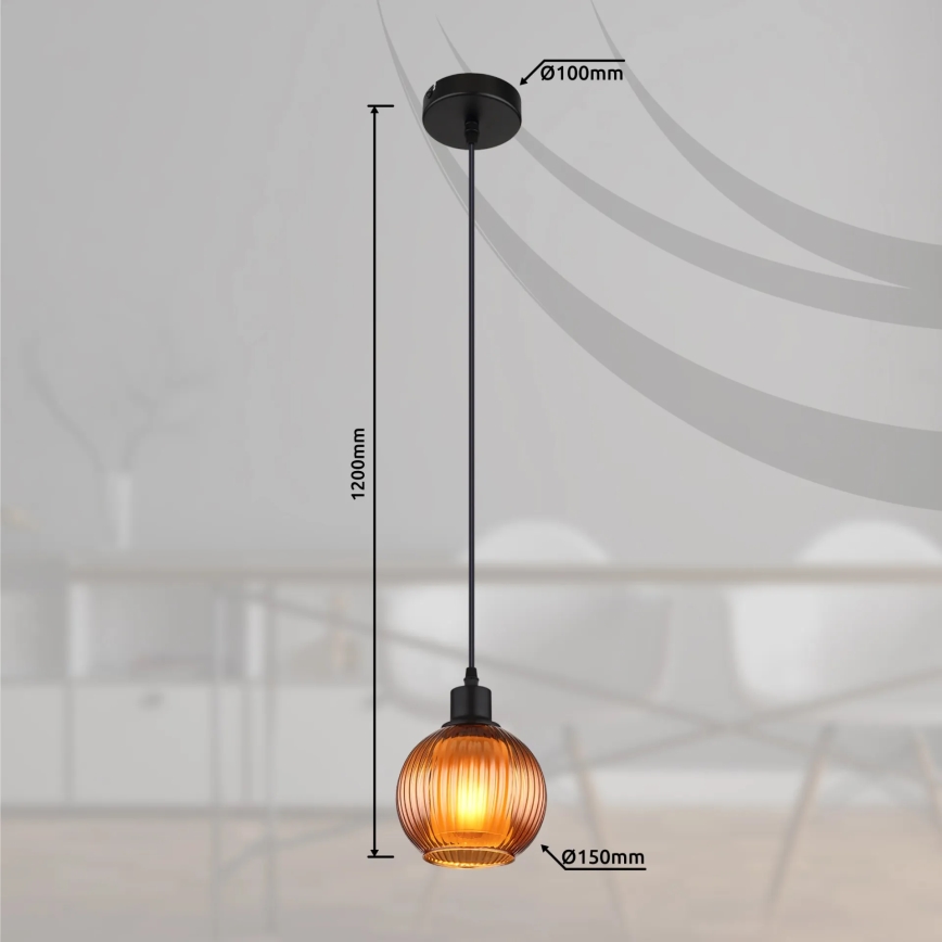 Globo - Pendel 1xE27/25W/230V diameter 15 cm kobber
