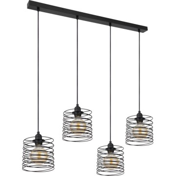 Globo 15640-4H - Pendel med kabel TILLY 4xE27/60W/230V sort
