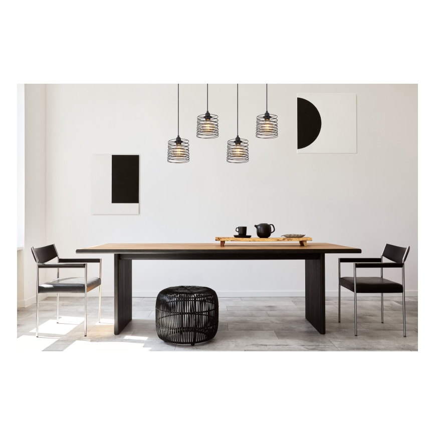 Globo 15640-4H - Pendel med kabel TILLY 4xE27/60W/230V sort