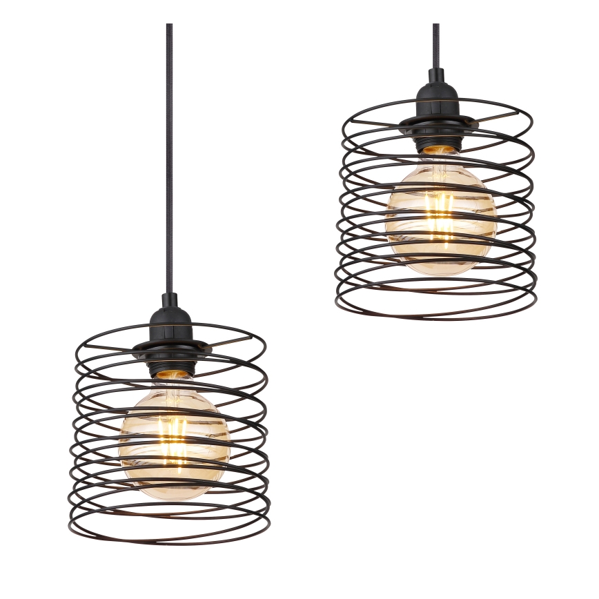 Globo 15640-4H - Pendel med kabel TILLY 4xE27/60W/230V sort