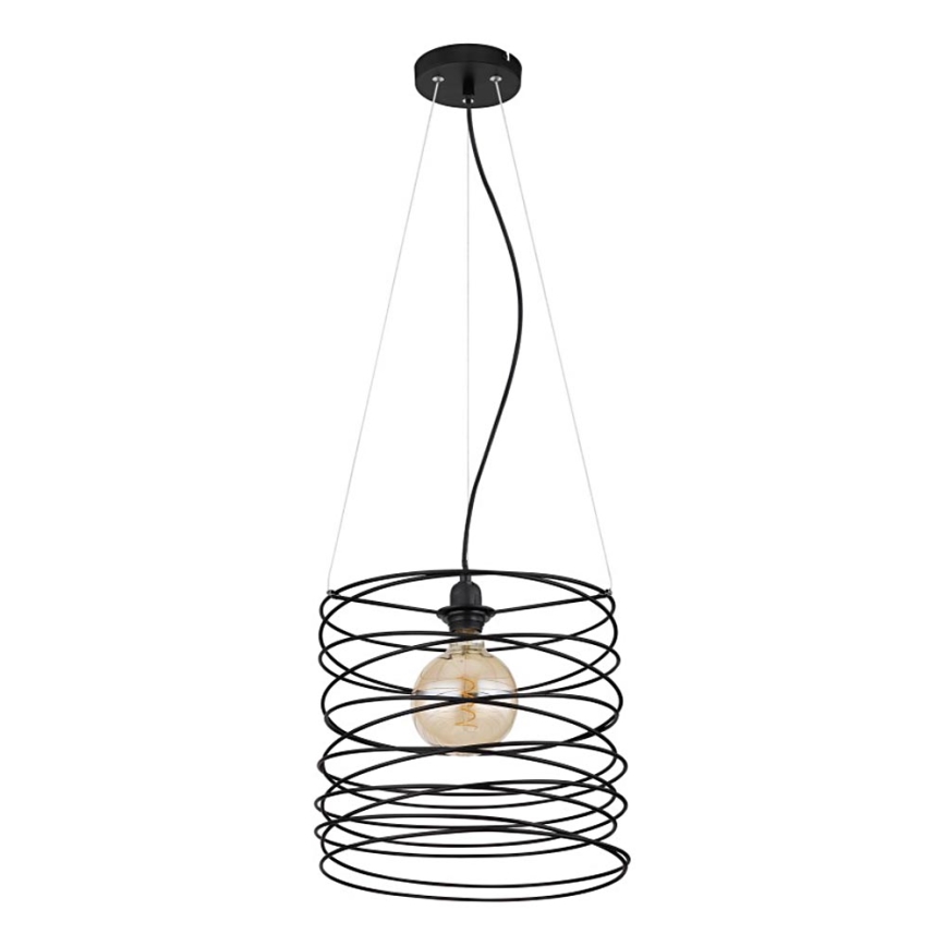 Globo 15640H - TILLY pendel på wire 1xE27/60W/230V sort