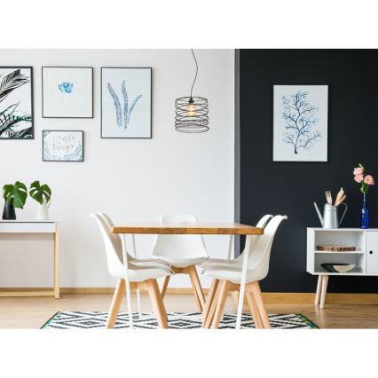 Globo 15640H - TILLY pendel på wire 1xE27/60W/230V sort