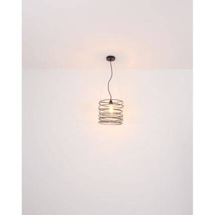 Globo 15640H - TILLY pendel på wire 1xE27/60W/230V sort