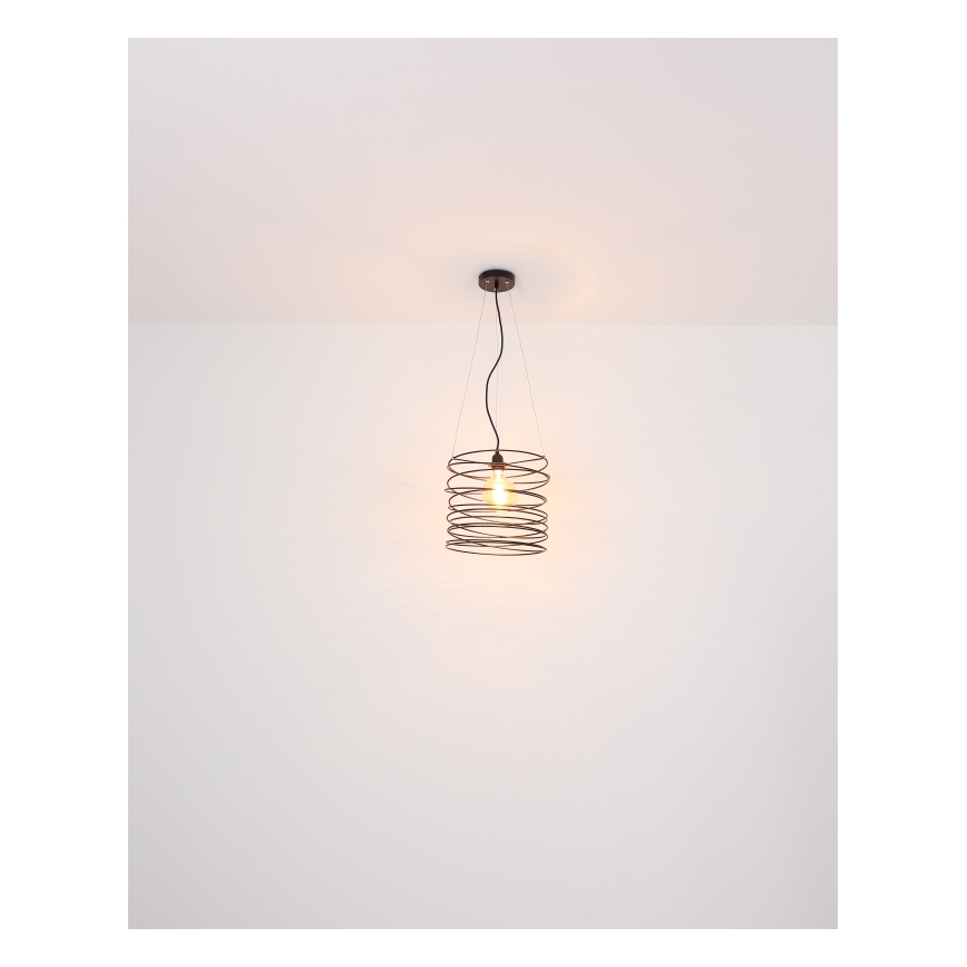 Globo 15640H - TILLY pendel på wire 1xE27/60W/230V sort