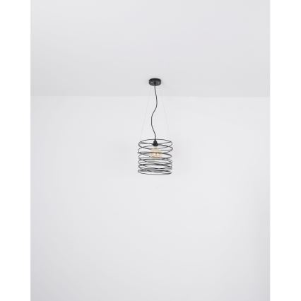 Globo 15640H - TILLY pendel på wire 1xE27/60W/230V sort