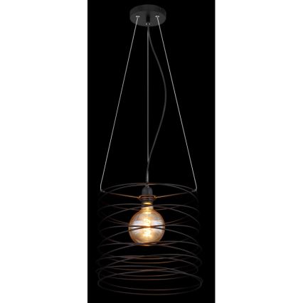 Globo 15640H - TILLY pendel på wire 1xE27/60W/230V sort