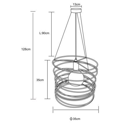 Globo 15640H - TILLY pendel på wire 1xE27/60W/230V sort