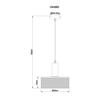 Globo - Pendel 1xE27/60W/230V sort