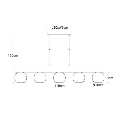 Globo - Pendel 5xE27/40W/230V